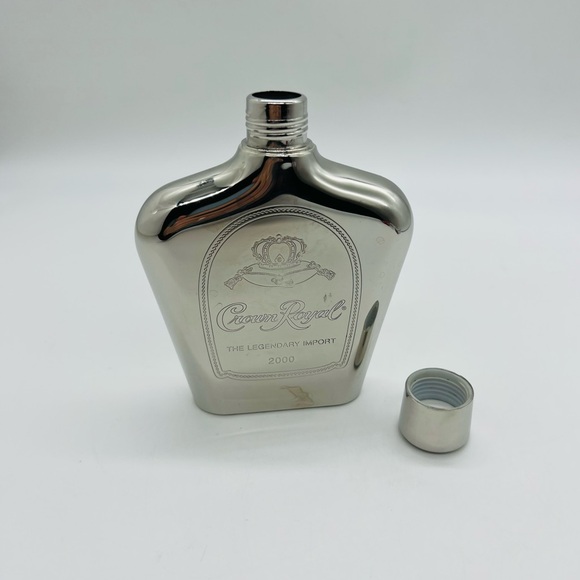 Crown Royal Branded Stainless Steel Flask - Silver 6 Ounces - Picture 9 of 13